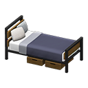 Animal Crossing Items Ironwood Bed Walnut / Navy