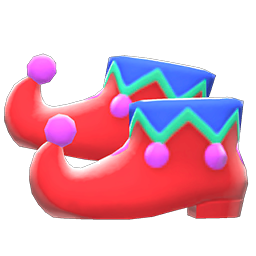 Animal Crossing Items Jester's Shoes Red
