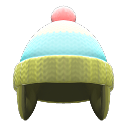 Animal Crossing Items Knit Cap With Earflaps Moss green