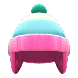 Animal Crossing Items Knit Cap With Earflaps Pink