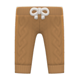 Animal Crossing Items Knit Pants Brown