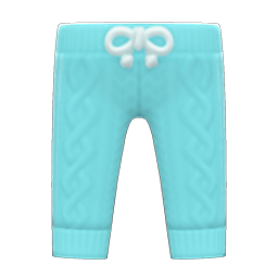 Animal Crossing Items Knit Pants Light blue
