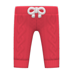Animal Crossing Items Knit Pants Red