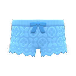 Animal Crossing Items Lace Shorts Blue