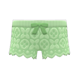 Animal Crossing Items Lace Shorts Green