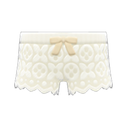 Animal Crossing Items Lace Shorts White