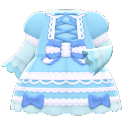 Animal Crossing Items Lace-up Dress Blue