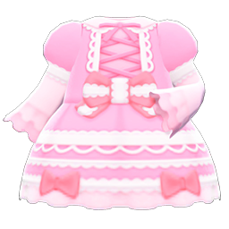 Animal Crossing Items Lace-up Dress Pink