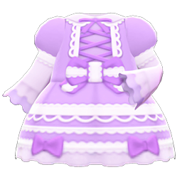 Animal Crossing Items Lace-up Dress Purple