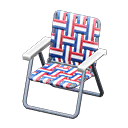 Animal Crossing Items Lawn Chair Red & White & Blue