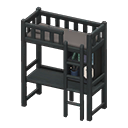 Animal Crossing Items Loft Bed With Desk Black / Black