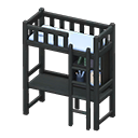 Animal Crossing Items Loft Bed With Desk Black / Light blue