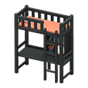 Animal Crossing Items Loft Bed With Desk Black / Orange