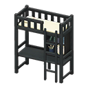 Animal Crossing Items Loft Bed With Desk Black / White