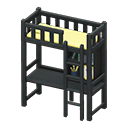 Animal Crossing Items Loft Bed With Desk Black / Yellow