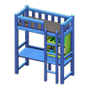 Animal Crossing Items Loft Bed With Desk Blue / Black