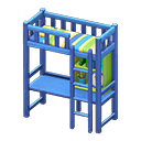 Animal Crossing Items Loft Bed With Desk Blue / Green stripes
