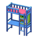Animal Crossing Items Loft Bed With Desk Blue / Pink