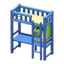 Animal Crossing Items Loft Bed With Desk Blue / Yellow