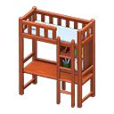 Animal Crossing Items Loft Bed With Desk Brown / Light blue