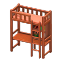 Animal Crossing Items Loft Bed With Desk Brown / Orange
