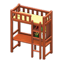 Animal Crossing Items Loft Bed With Desk Brown / Yellow