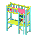 Animal Crossing Items Loft Bed With Desk Light blue / Pink