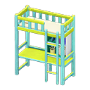 Animal Crossing Items Loft Bed With Desk Light blue / White