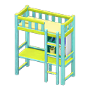Animal Crossing Items Loft Bed With Desk Light blue / Yellow