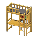 Animal Crossing Items Loft Bed With Desk Natural / Black