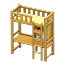 Animal Crossing Items Loft Bed With Desk Natural / Yellow