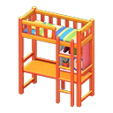 Animal Crossing Items Loft Bed With Desk Orange / Green stripes
