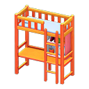 Animal Crossing Items Loft Bed With Desk Orange / Light blue