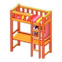 Animal Crossing Items Loft Bed With Desk Orange / Red stripes