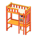 Animal Crossing Items Loft Bed With Desk Orange / White