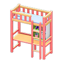 Animal Crossing Items Loft Bed With Desk Pink / Light blue