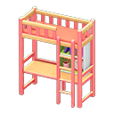 Animal Crossing Items Loft Bed With Desk Pink / Orange