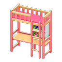 Animal Crossing Items Loft Bed With Desk Pink / Pink