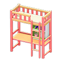 Animal Crossing Items Loft Bed With Desk Pink / White