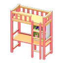 Animal Crossing Items Loft Bed With Desk Pink / Yellow