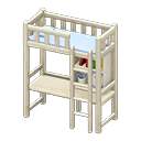 Animal Crossing Items Loft Bed With Desk White / Light blue