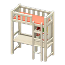 Animal Crossing Items Loft Bed With Desk White / Orange