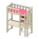 Animal Crossing Items Loft Bed With Desk White / Pink