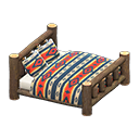 Animal Crossing Items Log Bed Dark wood / Geometric print