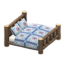 Animal Crossing Items Log Bed Dark wood / Quilted