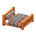 Animal Crossing Items Log Bed Orange wood / Geometric print
