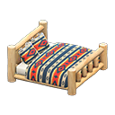 Animal Crossing Items Log Bed White wood / Geometric print