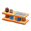 Animal Crossing Items Log Decorative Shelves Orange wood / Geometric print