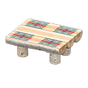 Animal Crossing Items Log Dining Table White birch / Geometric print