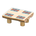 Animal Crossing Items Log Dining Table White wood / Geometric print